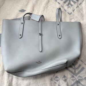 Coach Light Gray Leather Tote